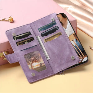 Premium iPhone Flip Wallet Case With Lanyard